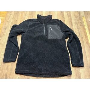 Hi-Tec Sweater, Men's Size Medium, Black, 1/4 Zipper, Pullover, Fleece, Pocket